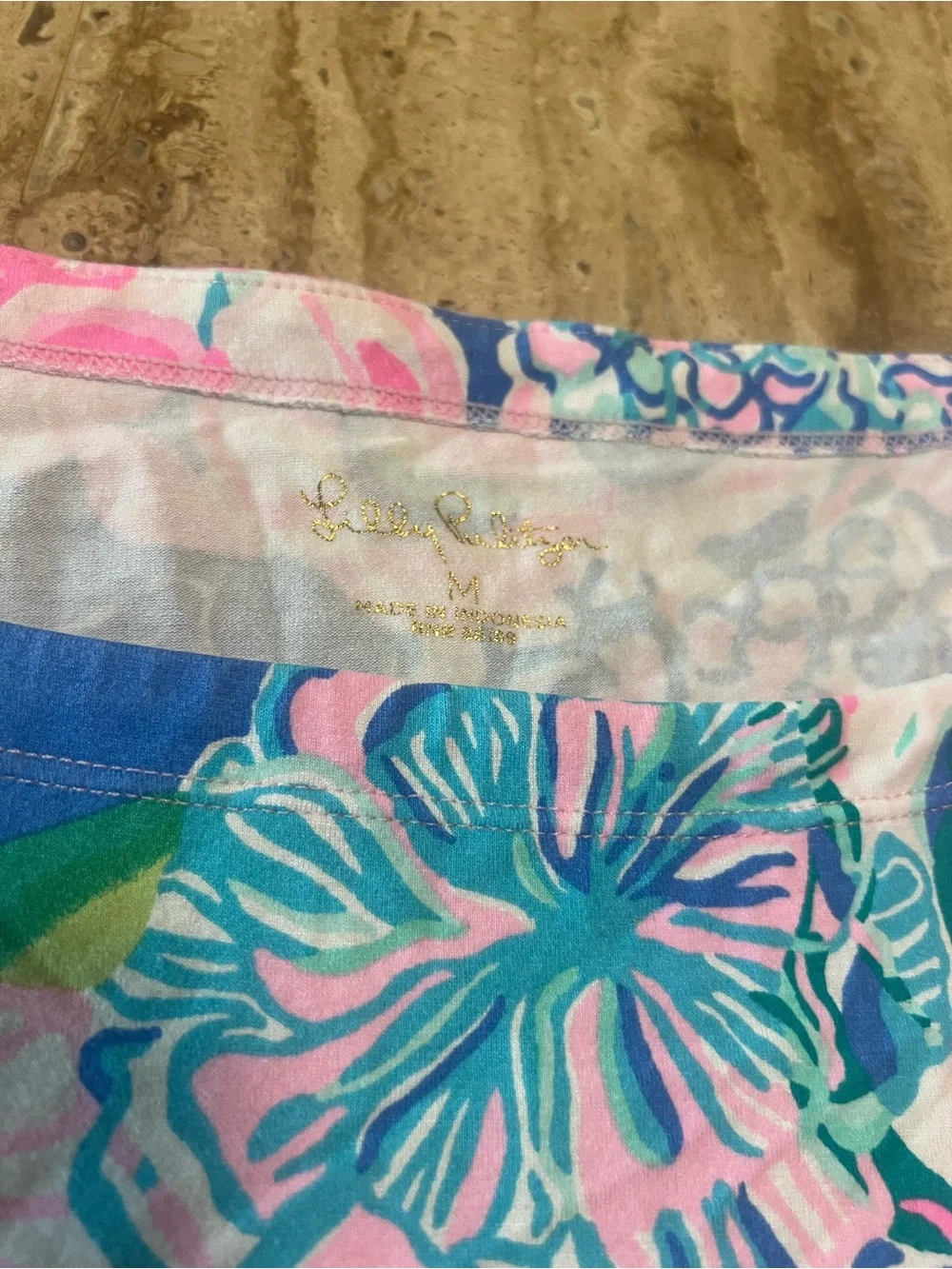 Lilly Pulitzer Pink Blue Floral Shift Dress, Size Medium - Picture 7 of 9
